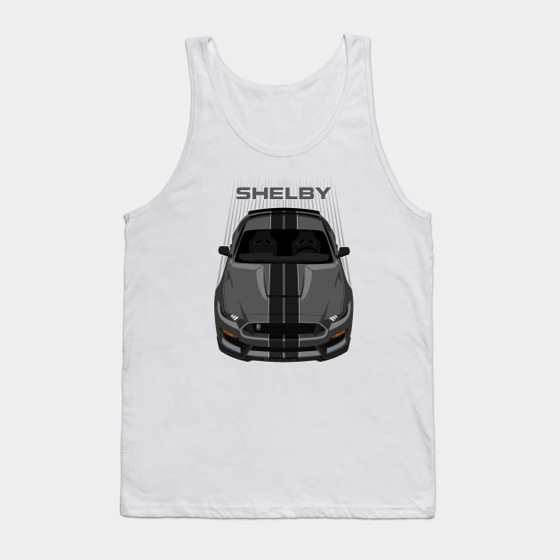 Ford Mustang Shelby GT350 2015 - 2020 - Magnetic Grey - Black Stripes Tank Top by V8social